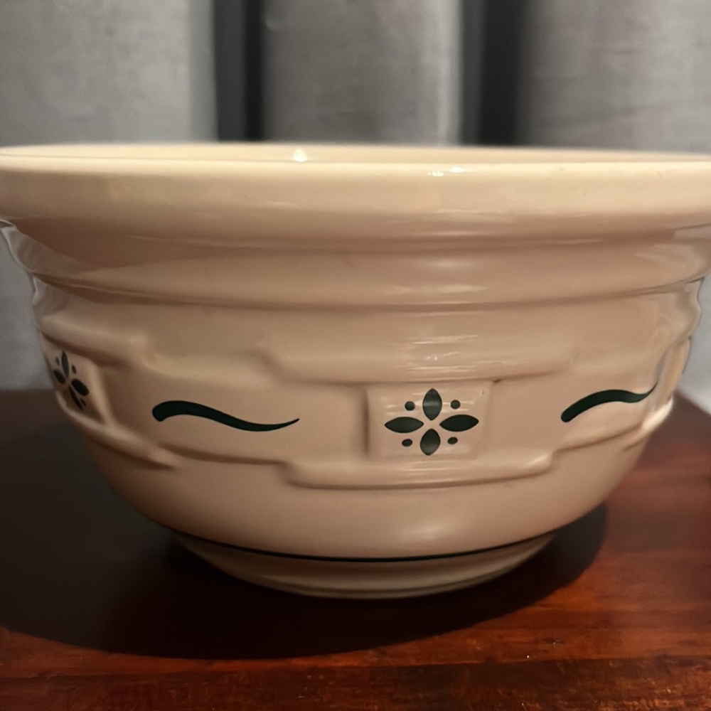 Longaberger Mixing Bowl 6.5" Woven Traditions Basketweave Green Decoration - Picture 5 of 13
